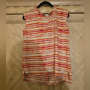Black Label by Chicos Size 1 Top. Pink, orange and cream.